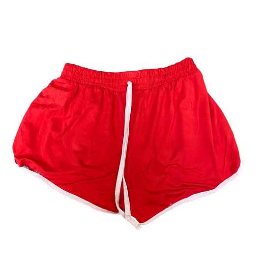 Running Sprinter Shorts Womens Medium Red Drawstring Elastic Waist Dolphin Hem