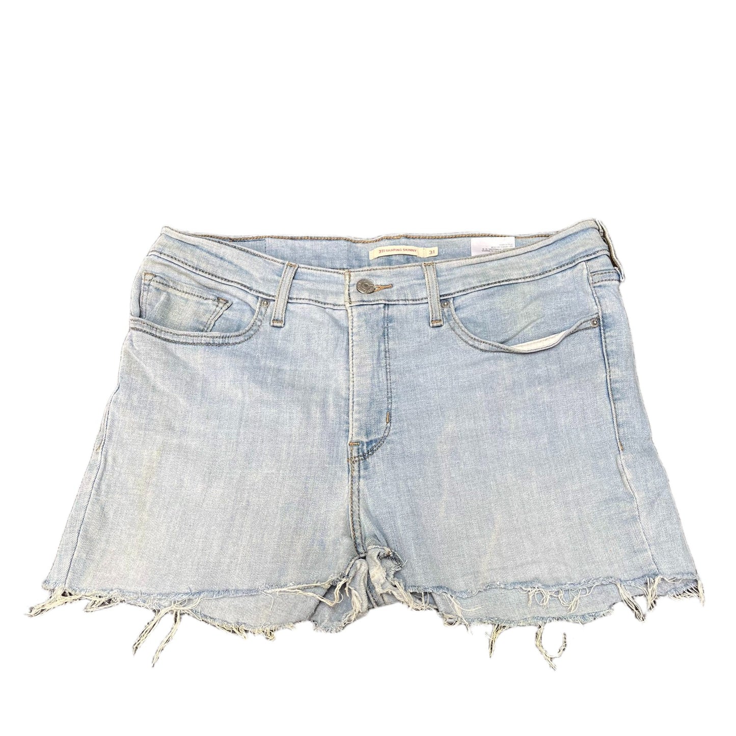 Levi's 311 Shaping Skinny Denim Shorts Fits as Women L 32" Waist Blue Light Wash