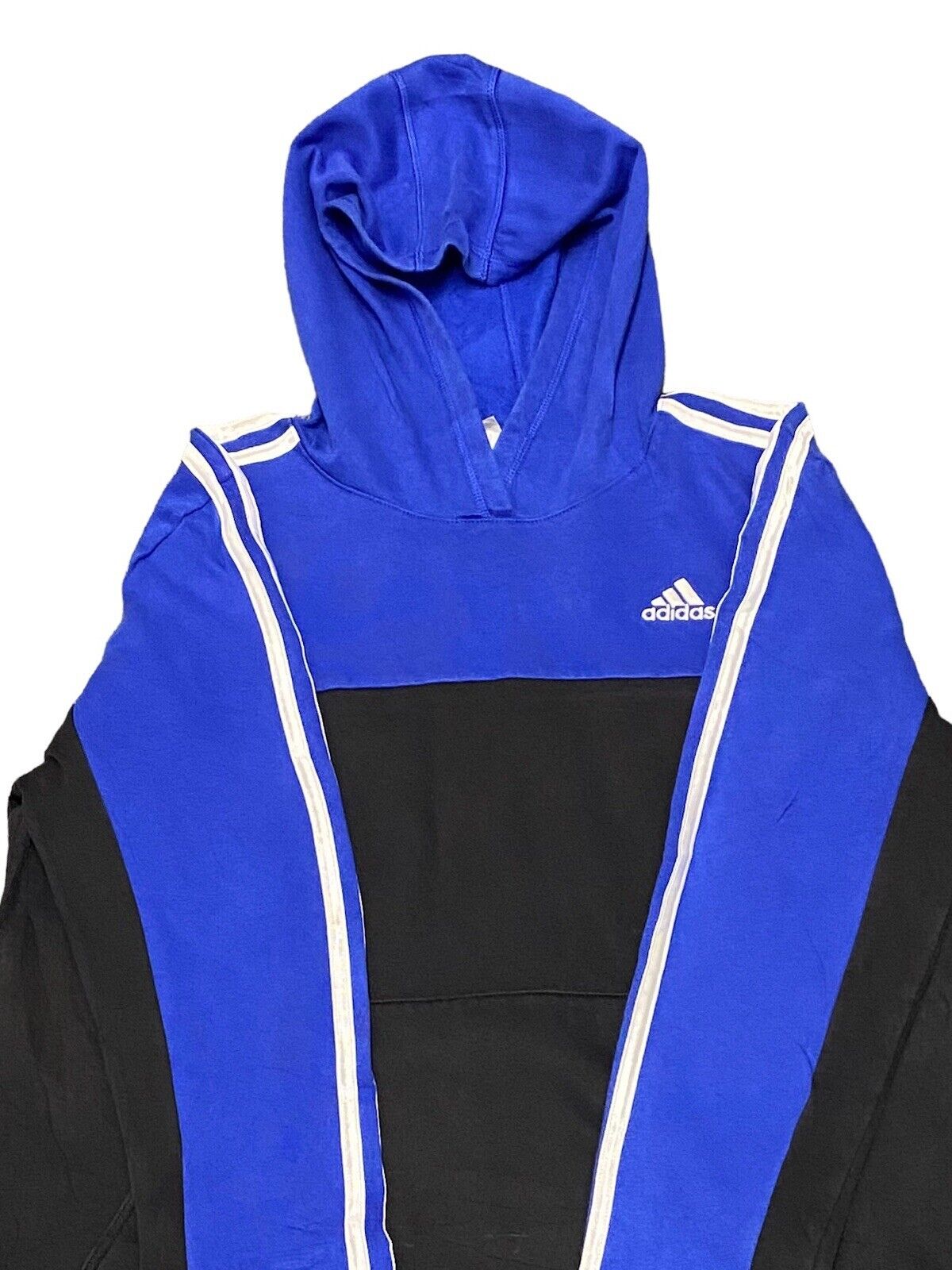 Adidas Hoodie Blue Mens Chest Logo L