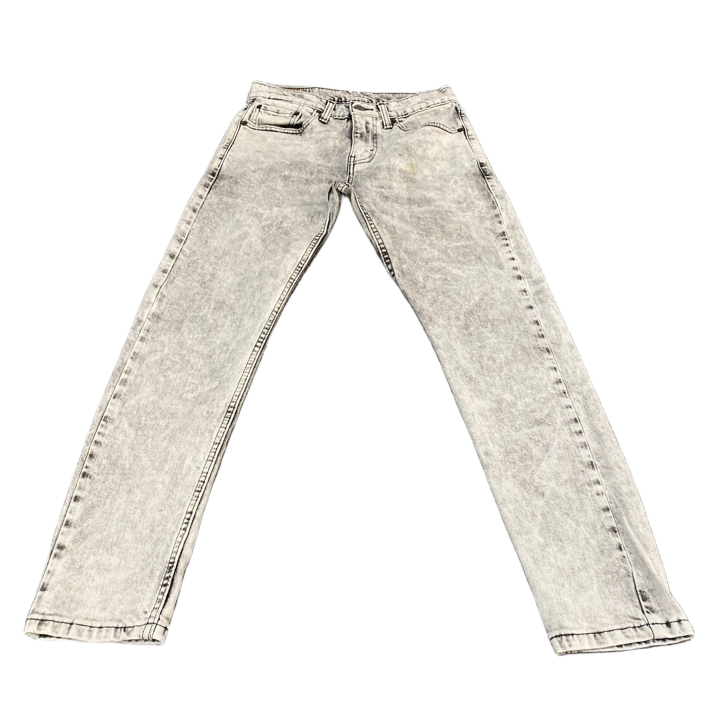 Levi's Jeans Fits as Womens 28" Waist Grey Stone Wash Relaxed Fit Skinny Leg
