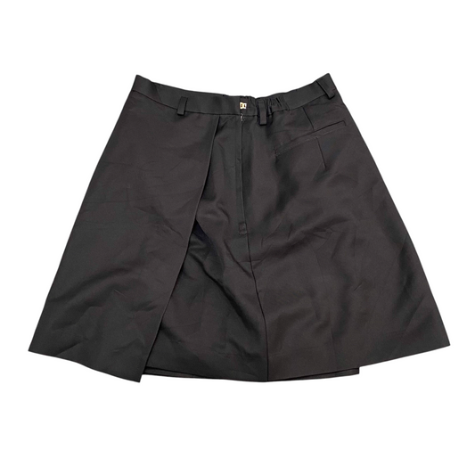 A-Line Skirt Womens M Black Solid Belt Loops Slit Casual Hook & Eye Outdoor