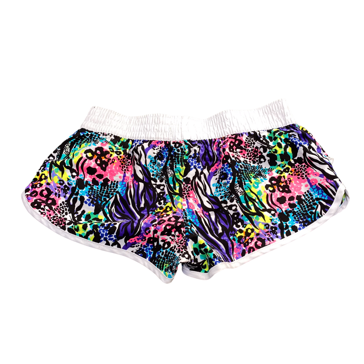 Running Sprinter Shorts Womens Medium Multicoloured Patterned Elastic Waist