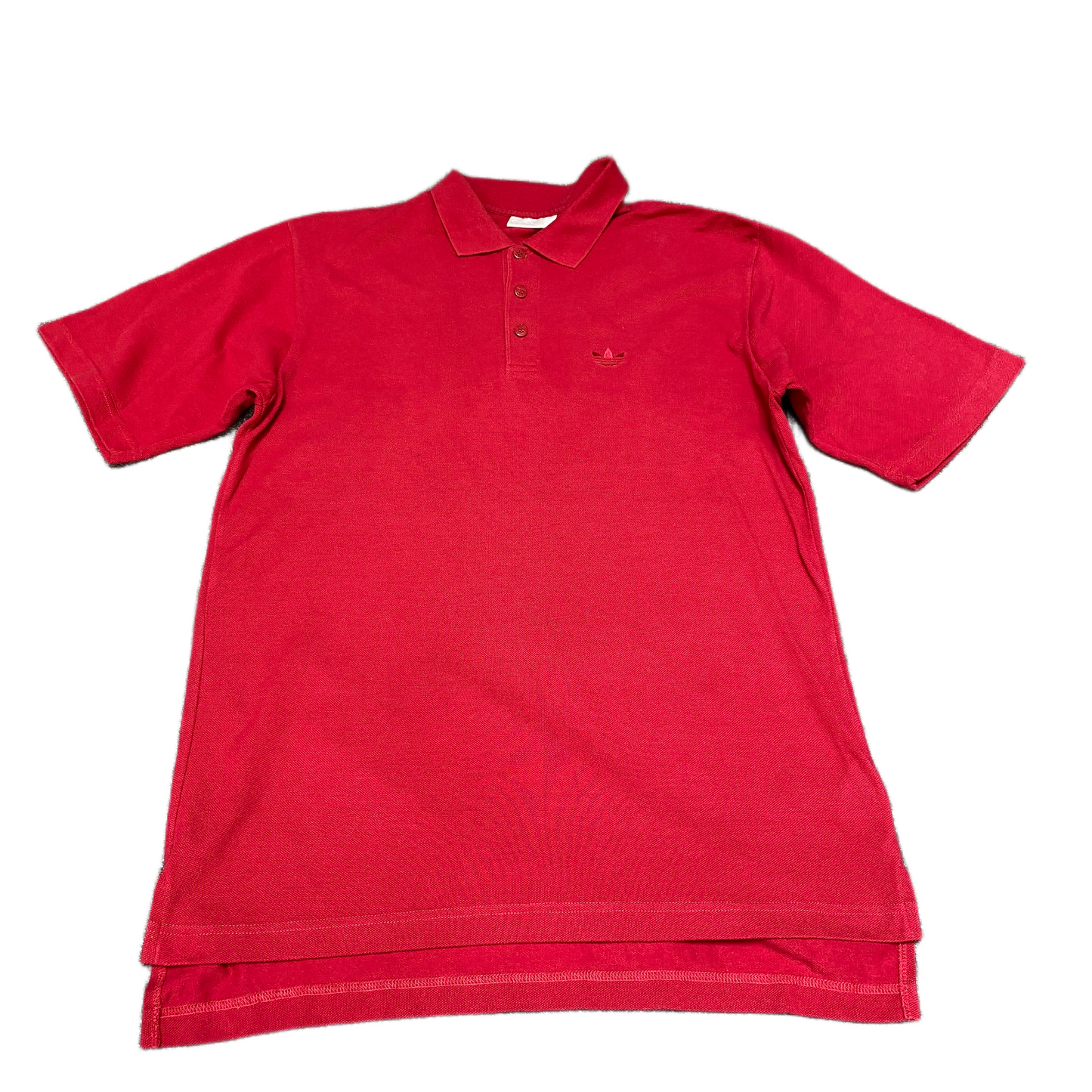 Adidas Originals Polo Shirt Mens Small Red Golf Performance Hi Low Slit Popover