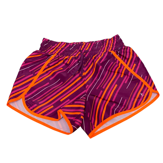 Running Sprinter Shorts Women S Purple Striped Athletic Elastic Waist Athletic