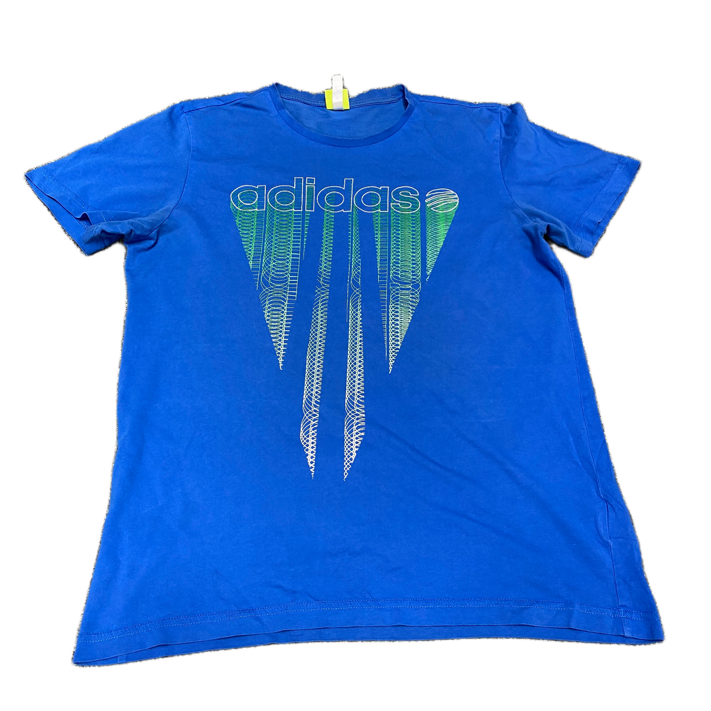 Adidas T-Shirt Womens Medium Blue Graphic Print Short Sleeve Crew Neck Pullover