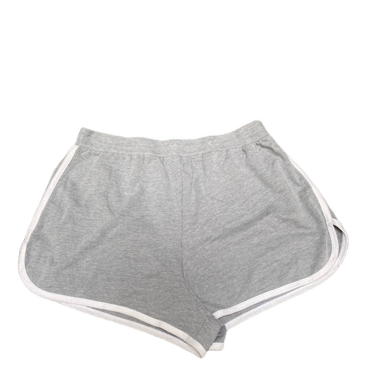 Running Sprinter Shorts Womens L 29" Waist Grey Athletic Gym Workout Dolphin Hem