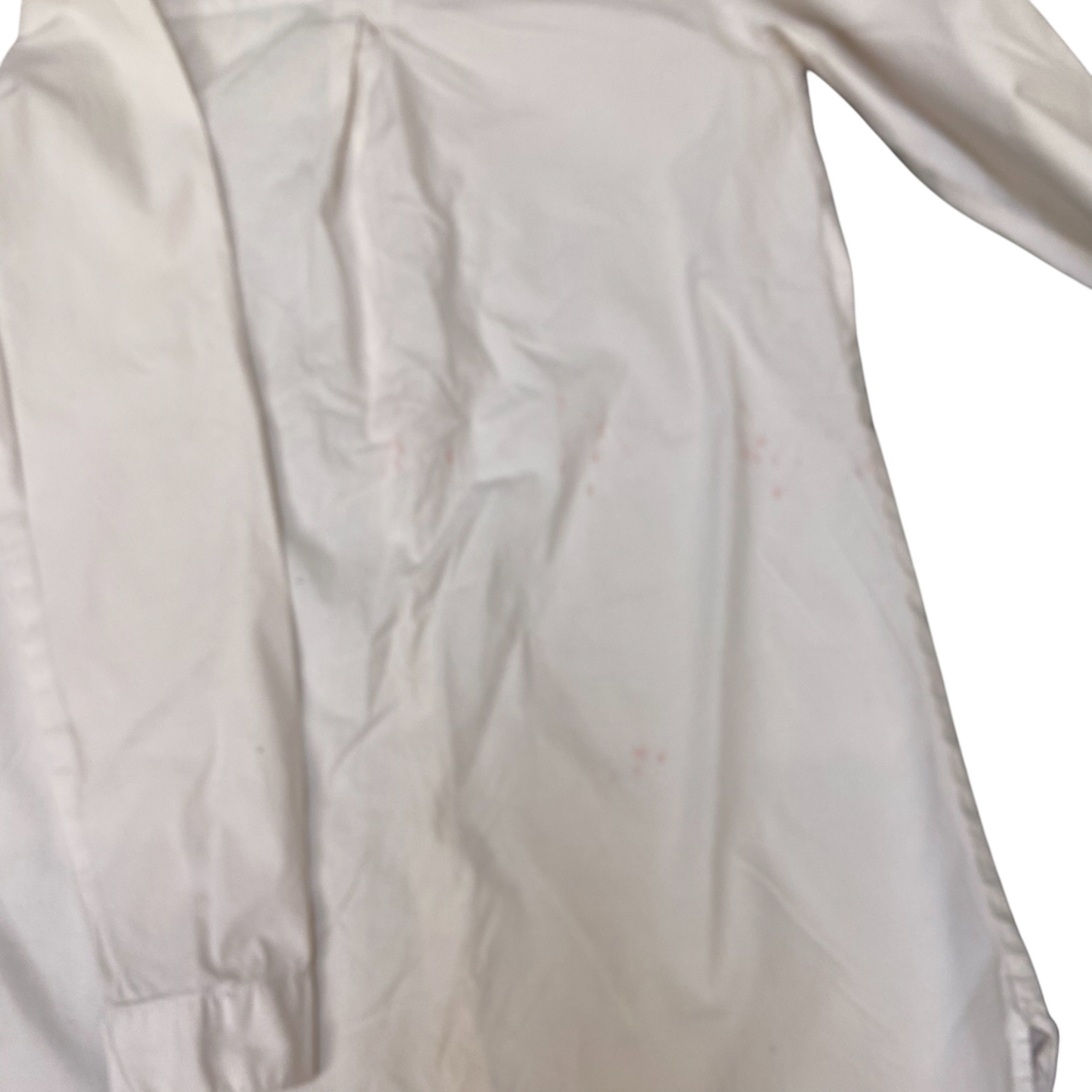 Costes Shirt Top Womens M White Solid High Low Long Sleeve Button Front Comfy