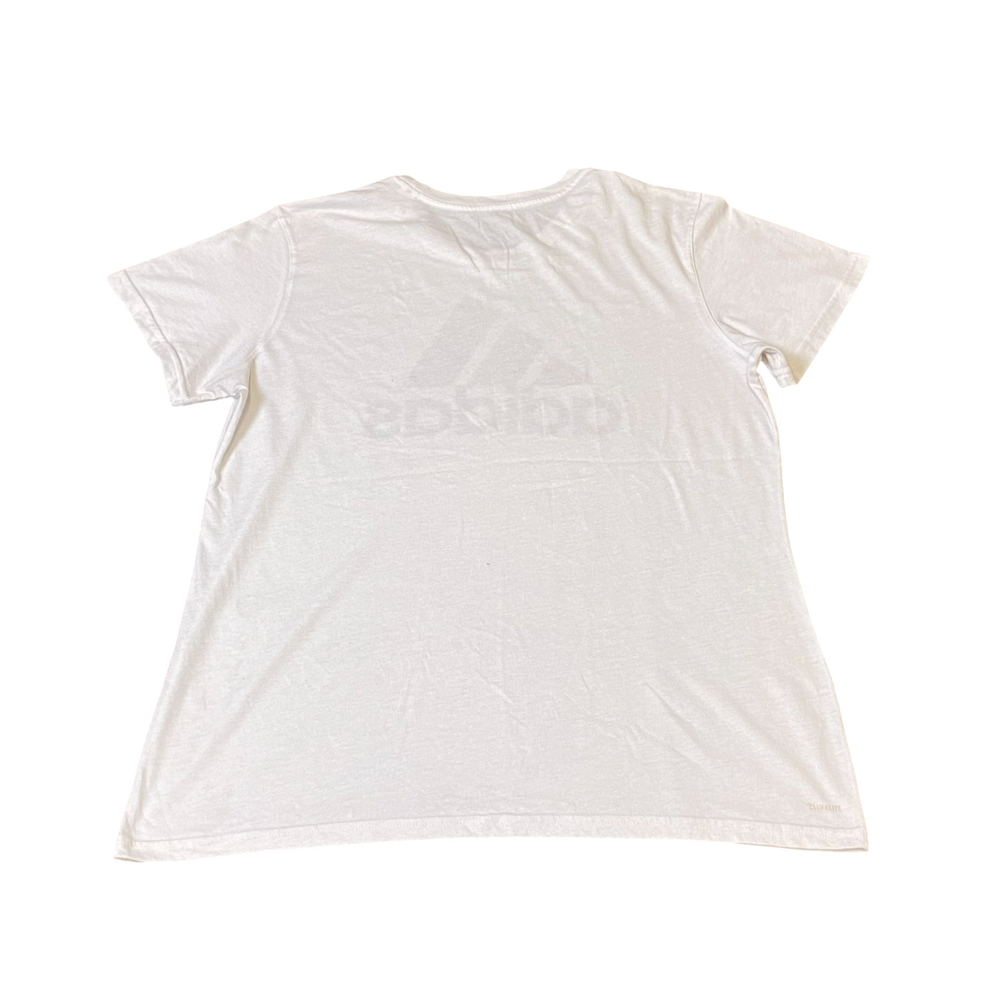 adidas Tee Shirt Mens XL White 3 Stripes Logo Short Sleeve Go-To Performance