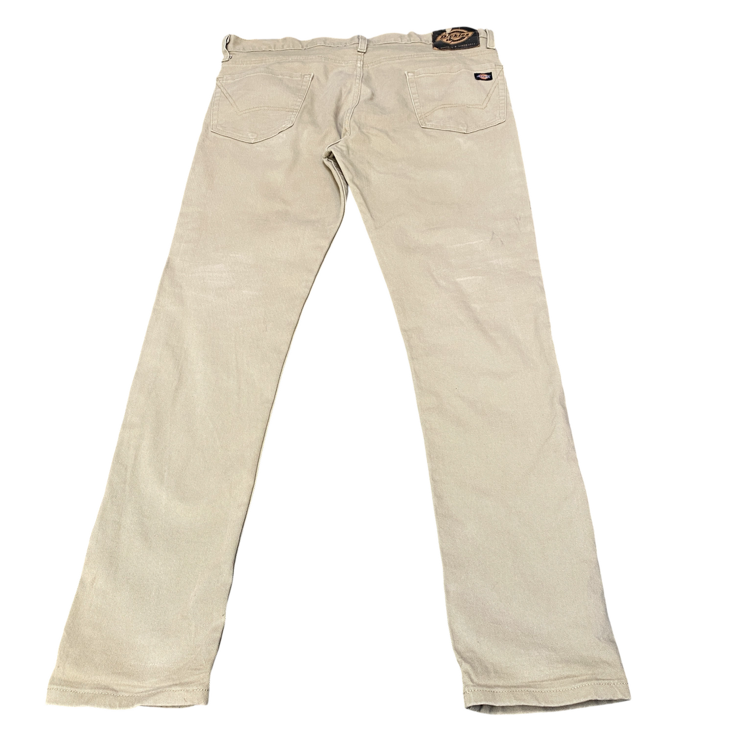 Dickies Pants Mens 37" Waist Beige Workwear 5 Pocket Low Waist Slim Skinny Leg