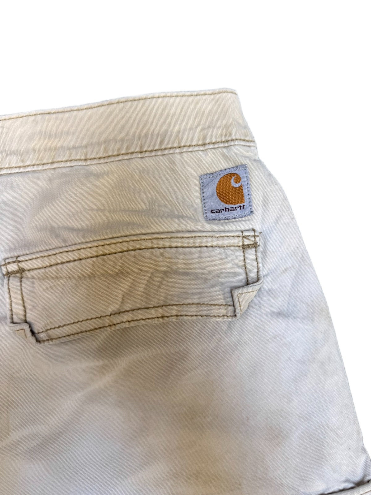 Carhartt Cargo Shorts Fits as Mens S 29" Waist Beige Relaxed Fit Hiking Outdoor