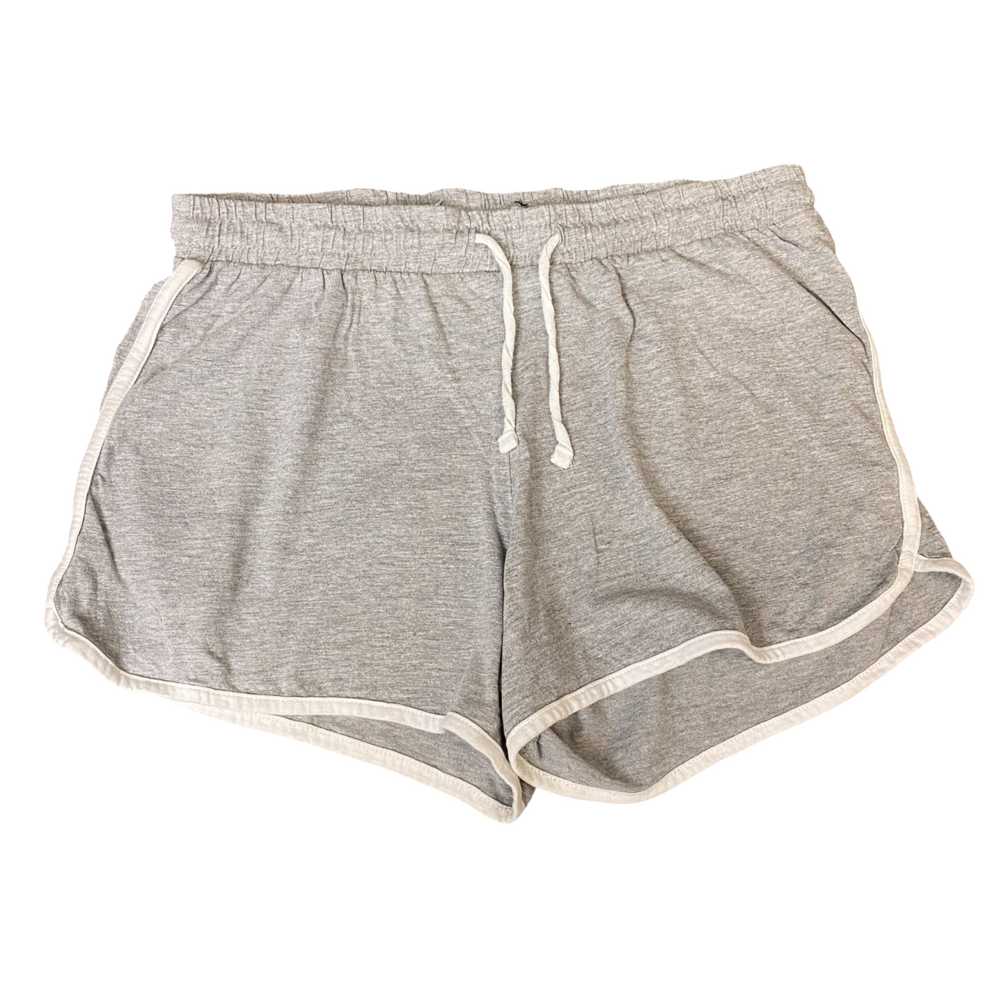 Running Sprinter Shorts Womens Medium Grey Athletic Drawstring Waist Dolphin Hem