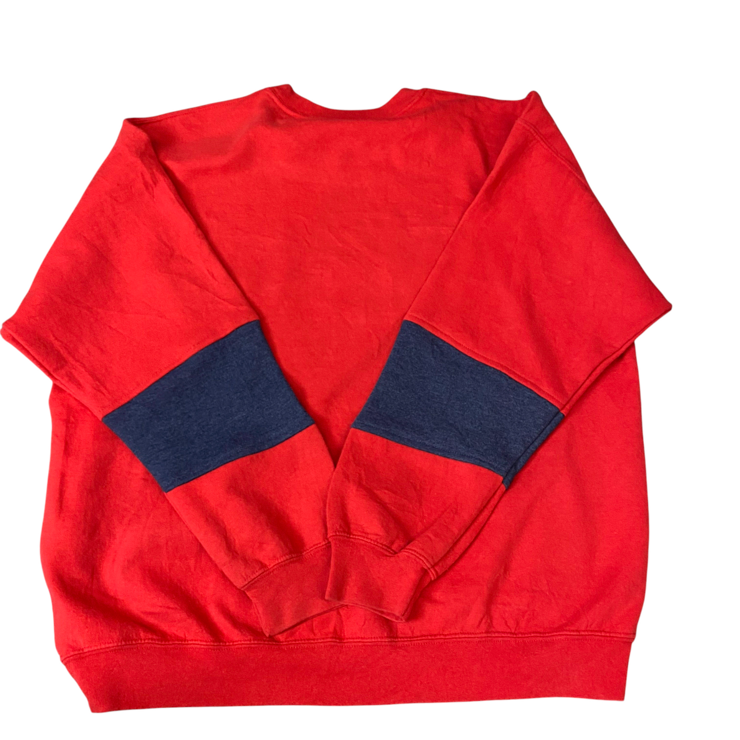 Nike Reworked Sweatshirt Mens XL Red Navy Embroidered Spellout Logo Vintage Y2K
