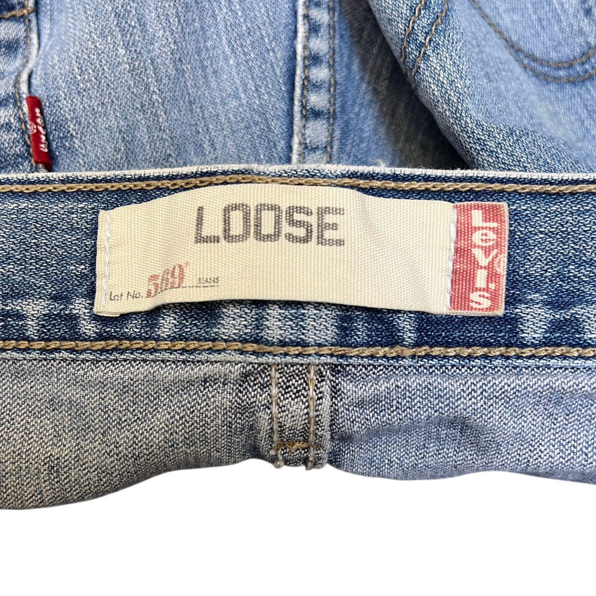 Levi's 569 Jean Shorts Fits as Mens XL 37" Waist Blue Denim Straight Loose Fit