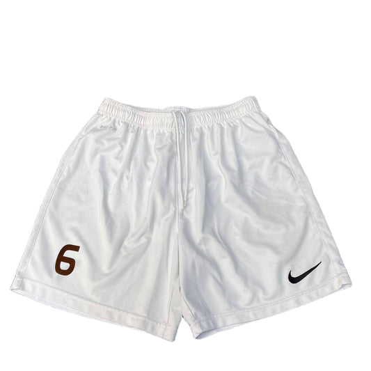 Nike Dri-FIT Football Shorts Mens XS 27" Waist White Swoosh Logo Drawstring