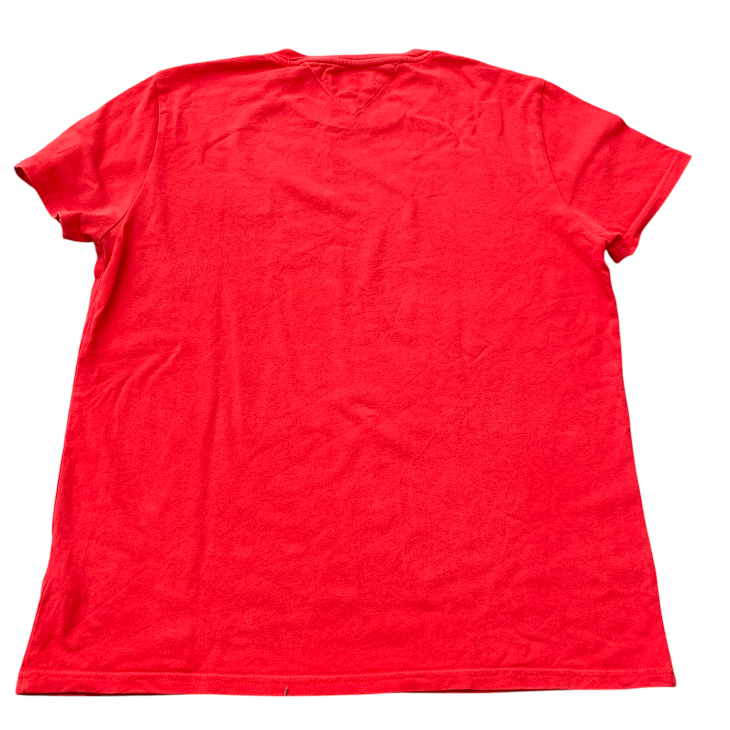 Tommy Jeans T Shirt Mens XL Red Logo Patch Short Sleeve Crewneck Pullover Tee