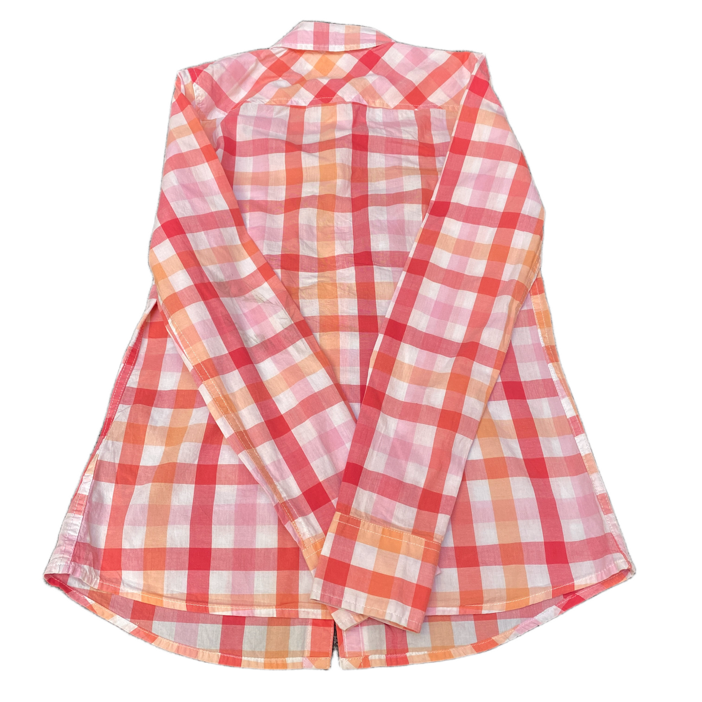 Tommy Hilfiger Shirt Womens XS Multi Plaid Single Pocket Collared Button Up