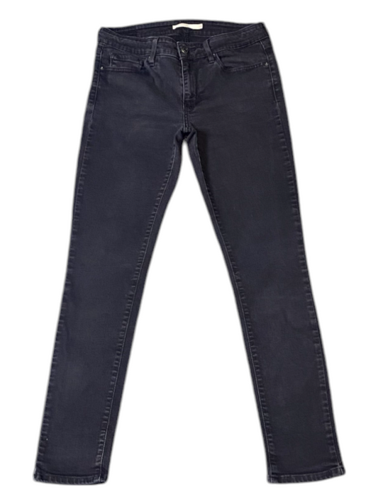 Levi's Jeans Womens 28W 28L Black Denim Dark Wash Comfort Skinny Leg Five Pocket
