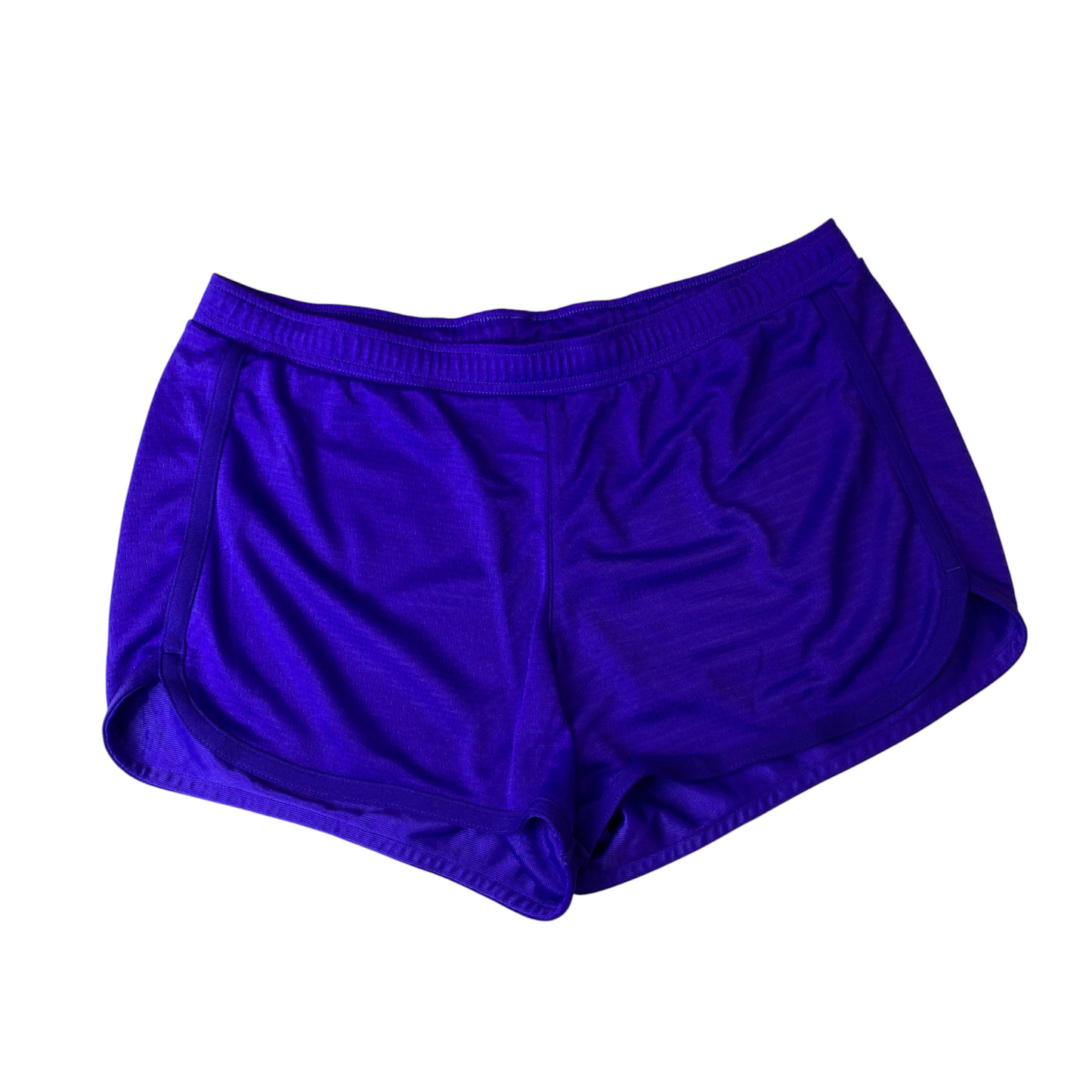 Womens Sprinter Shorts XL Blue Solid Mesh Slim Fit Casual Running & Jogging