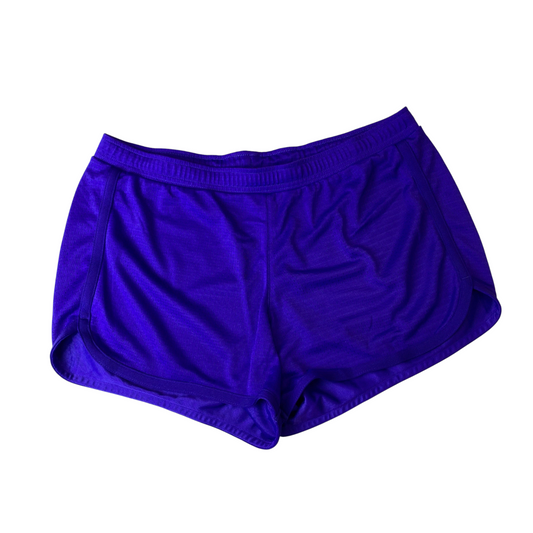 Womens Sprinter Shorts XL Blue Solid Mesh Slim Fit Casual Running & Jogging