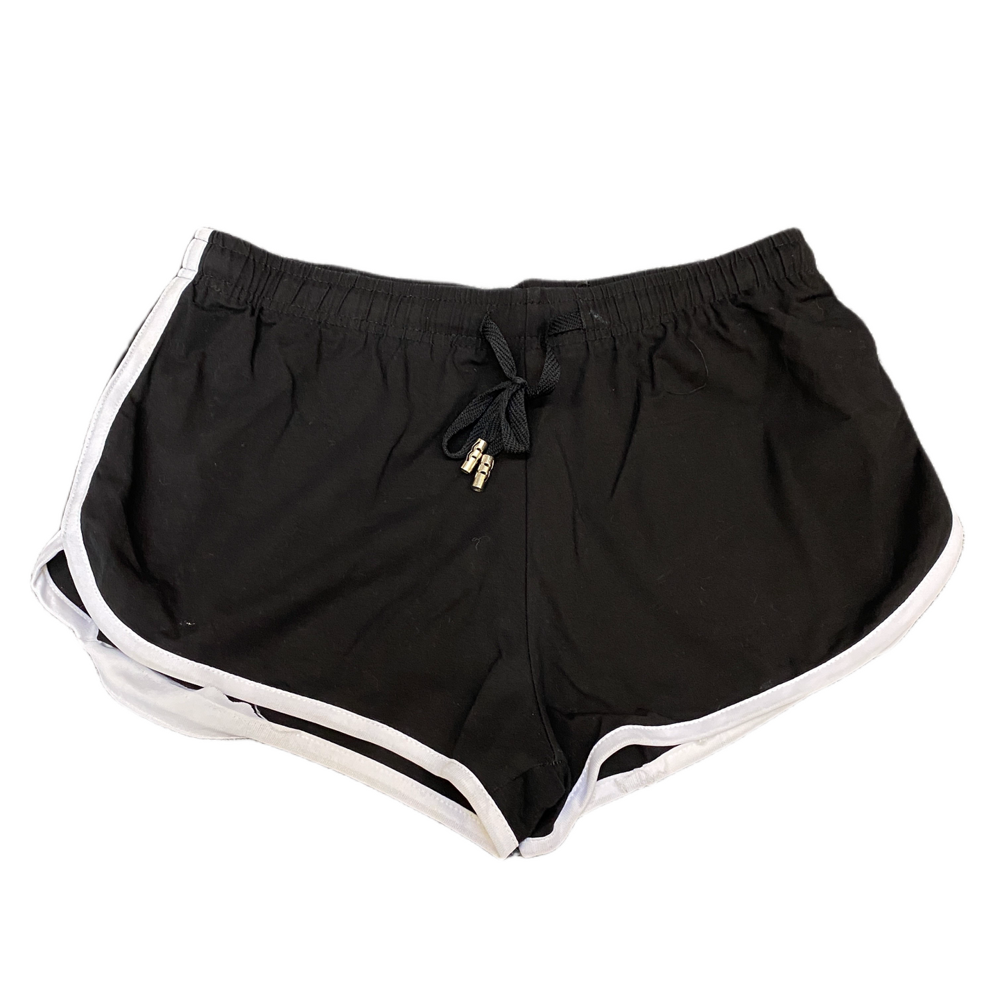 Running Sprinter Shorts Womens XL 28" Waist Black Athletic Workout Dolphin Hem