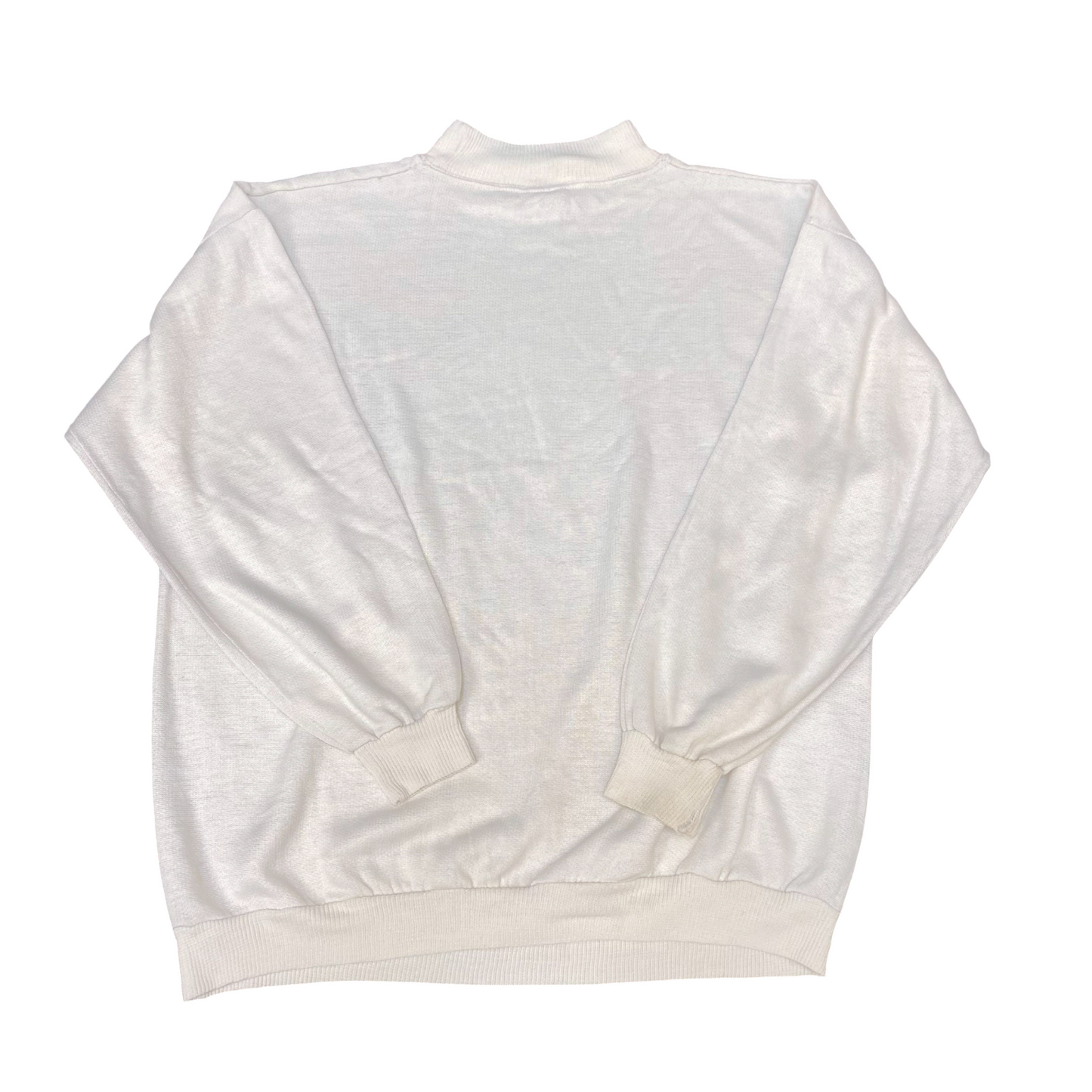 Sweatshirt Womens Large White No Nonsense Spellout Graphic Long Sleeve Pullover