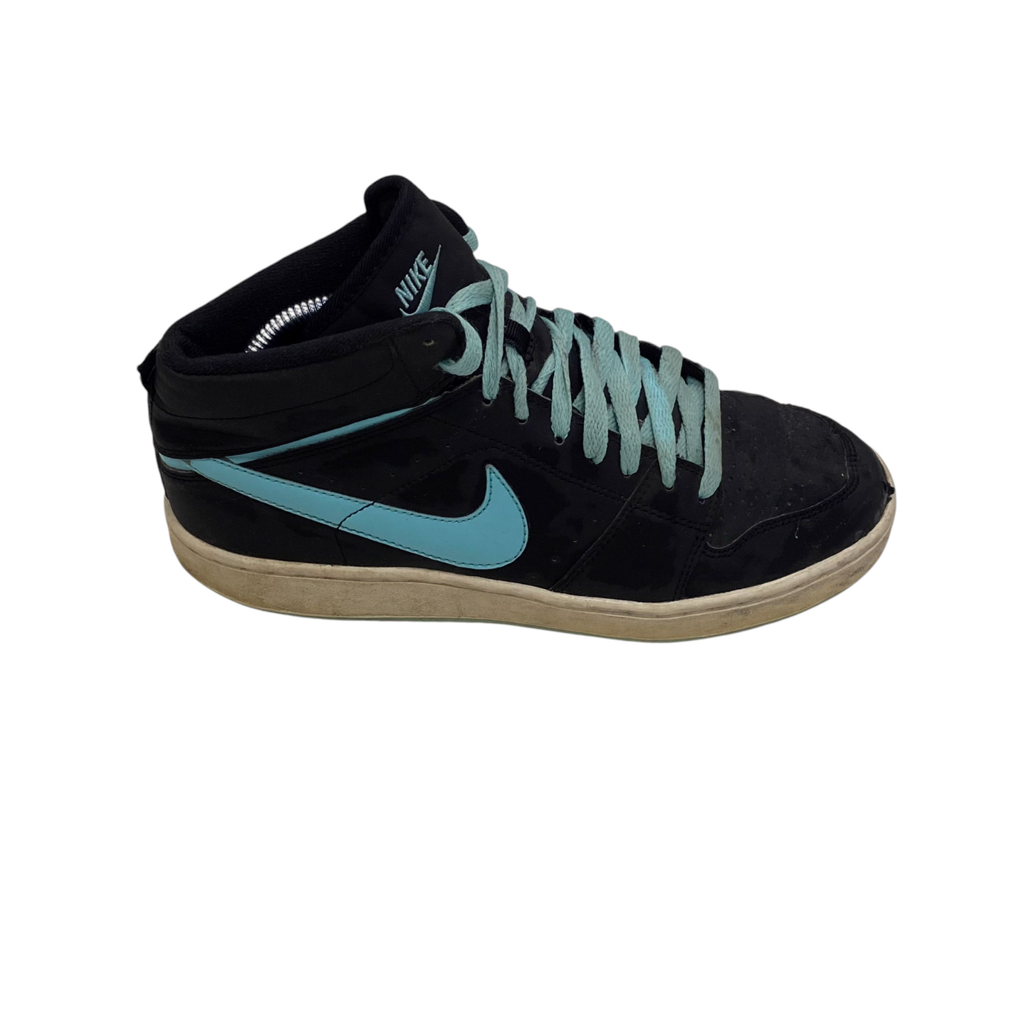 Nike Air Jordan 1 Retro High Sneakers UK 5.5 Black Hyper Jade Swoosh 414061-003