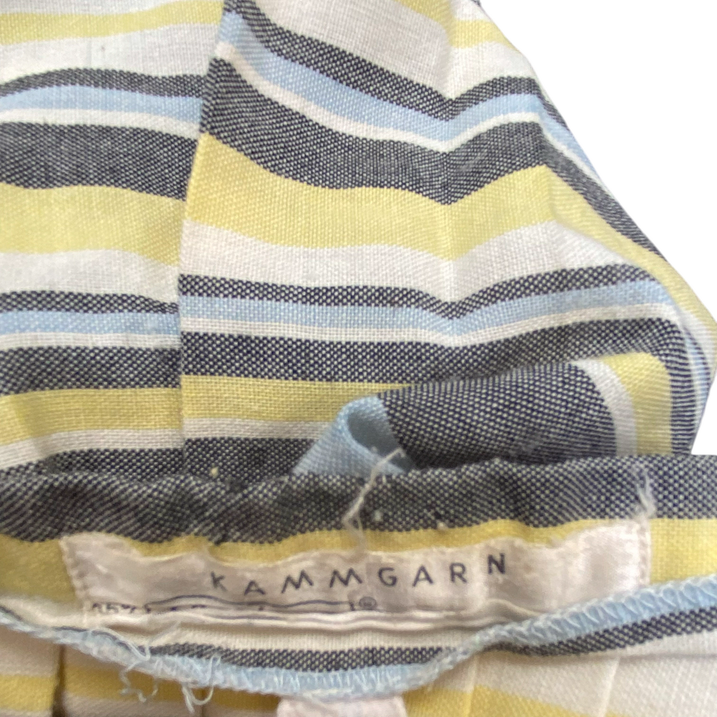Kammgarn Mini A Line Skirt Womens M Gray Blue Striped Pleated Elastic Waist