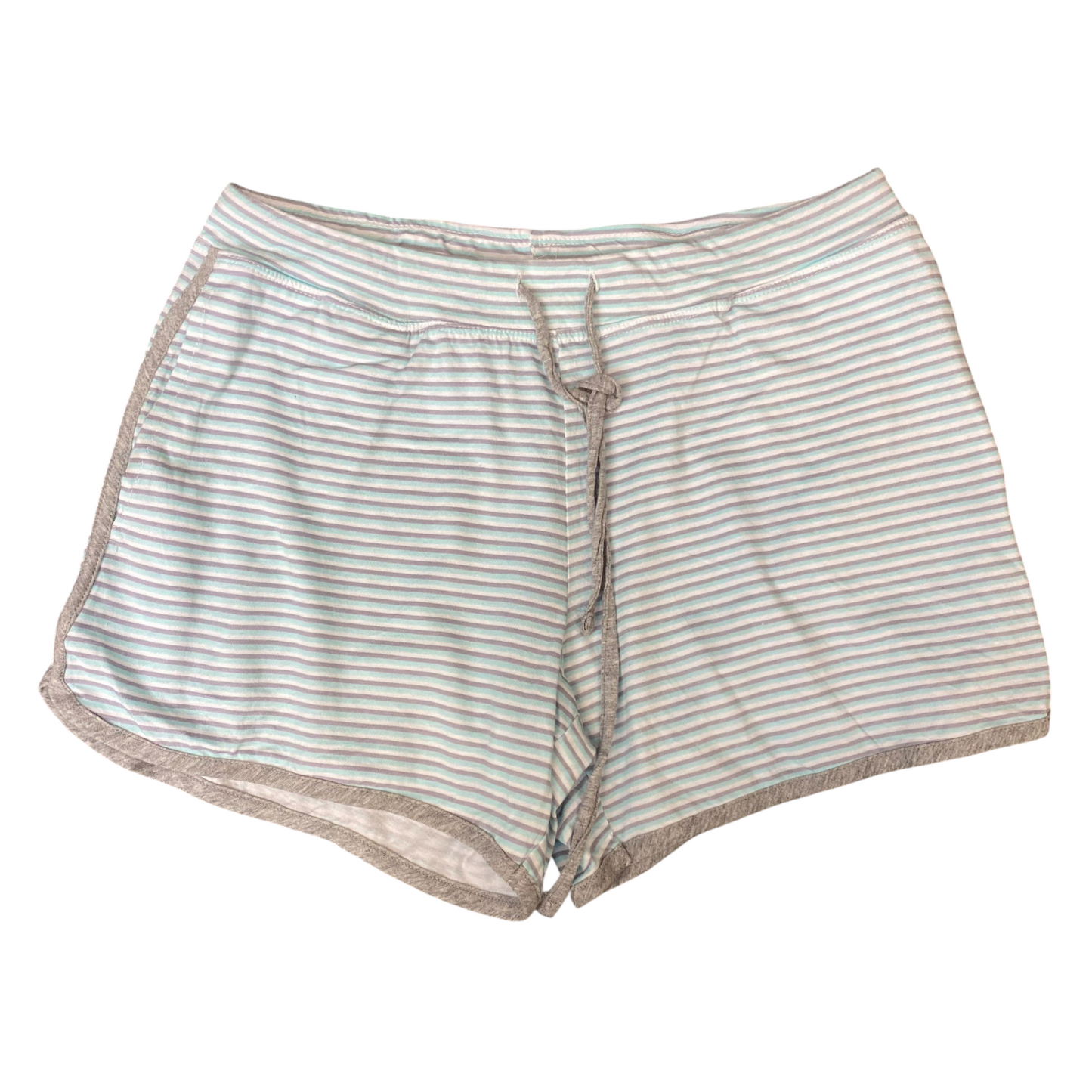 PJ Shorts Womens L Multicoloured Striped Drawstring Elastic Waist Dolphin Hem