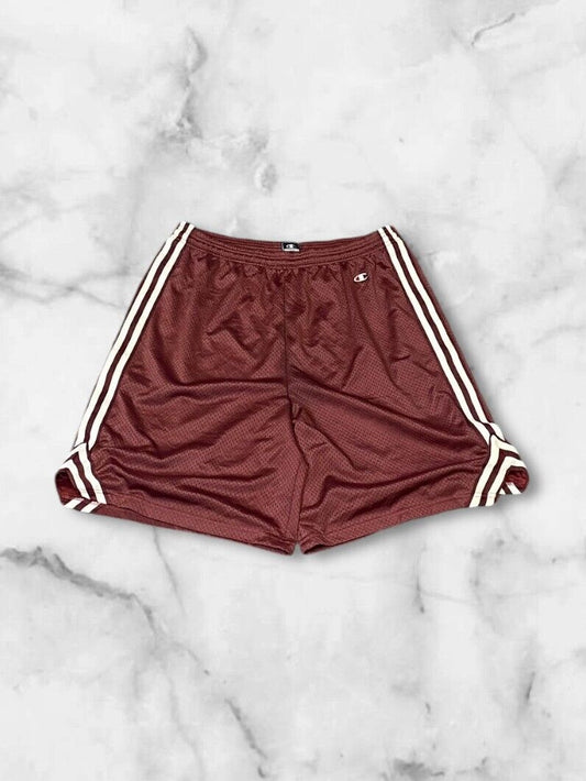 Champion Shorts Mens Medium Wine Mesh Original Fit Drawstring Elastic Waist