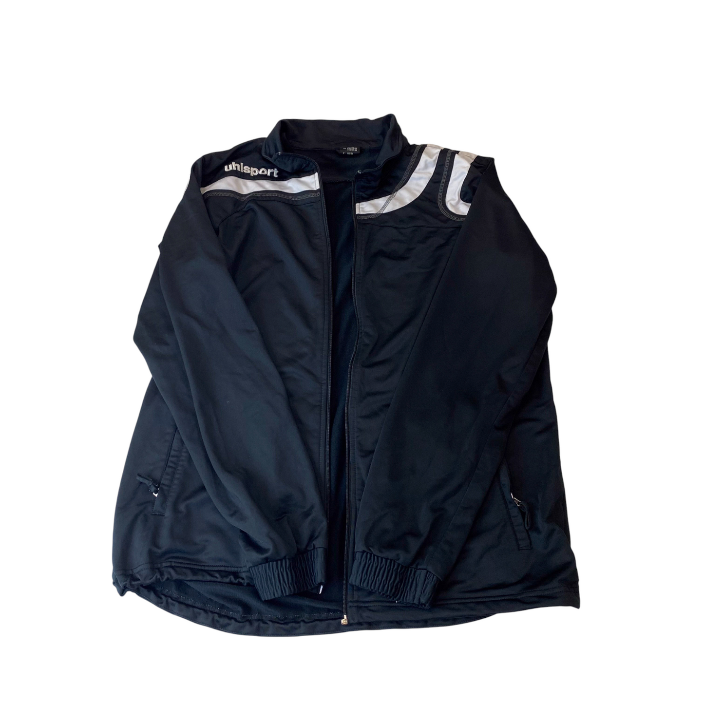 Track Jacket Mens M Blue Zipped Pockets Long Sleeve Gym Training Full Zipper