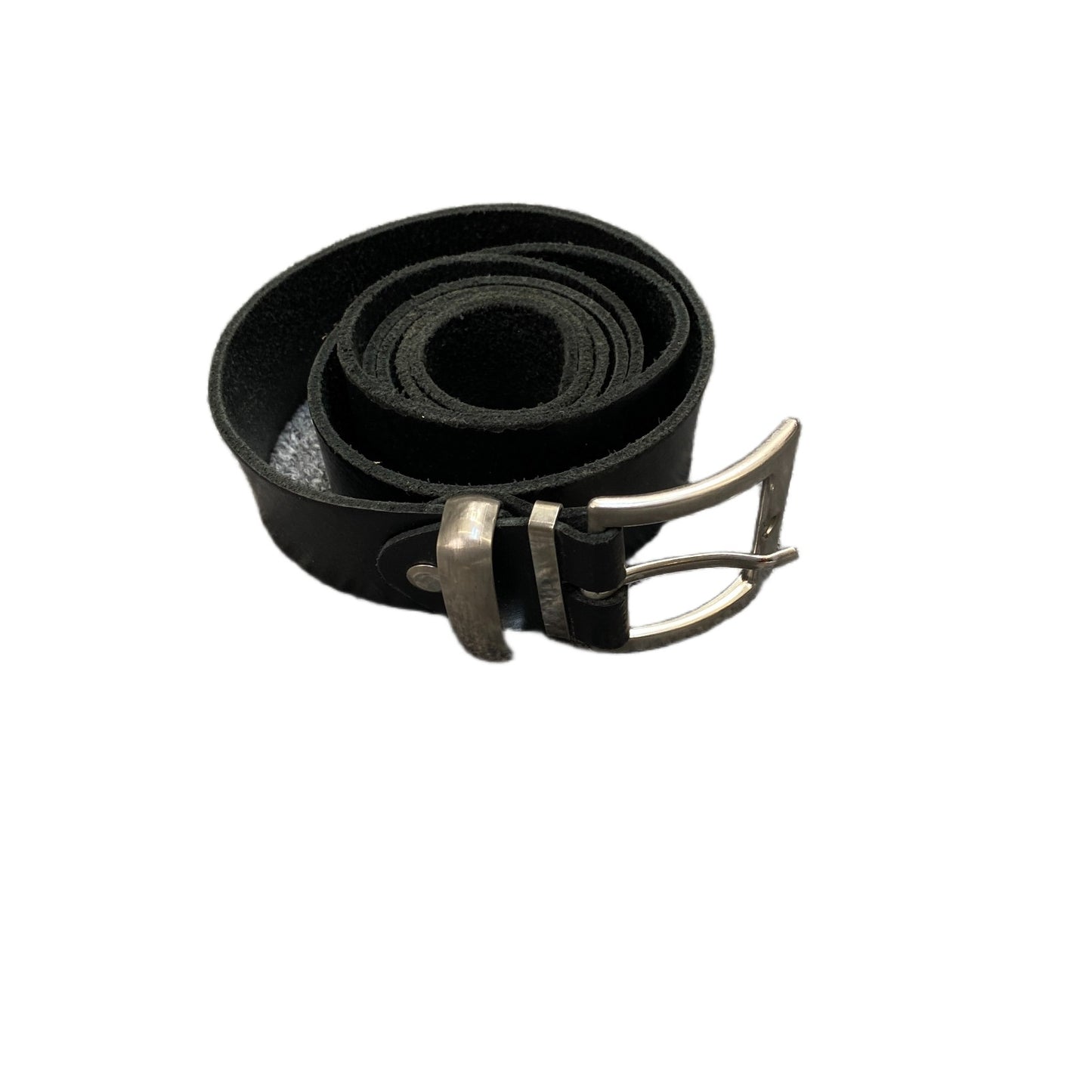 Jeans Fritz Waist Belt Mens Black Leather Adjustable Silver Pin Buckle 48 inches
