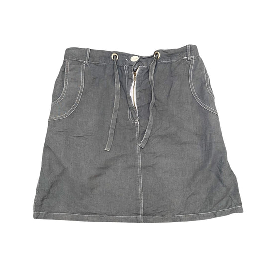 Himalaya Mini Skirt Womens S Grey Linen Pockets Flat Front Drawstring Outdoor