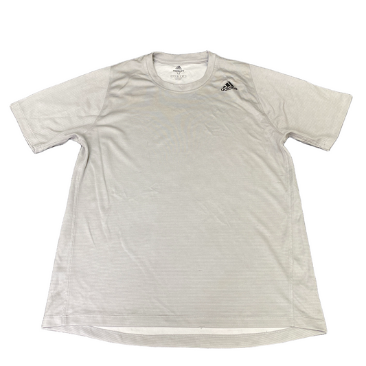 Adidas Freelift Fitted Tech T-Shirt Mens Medium Light Grey Stretch Short Sleeve