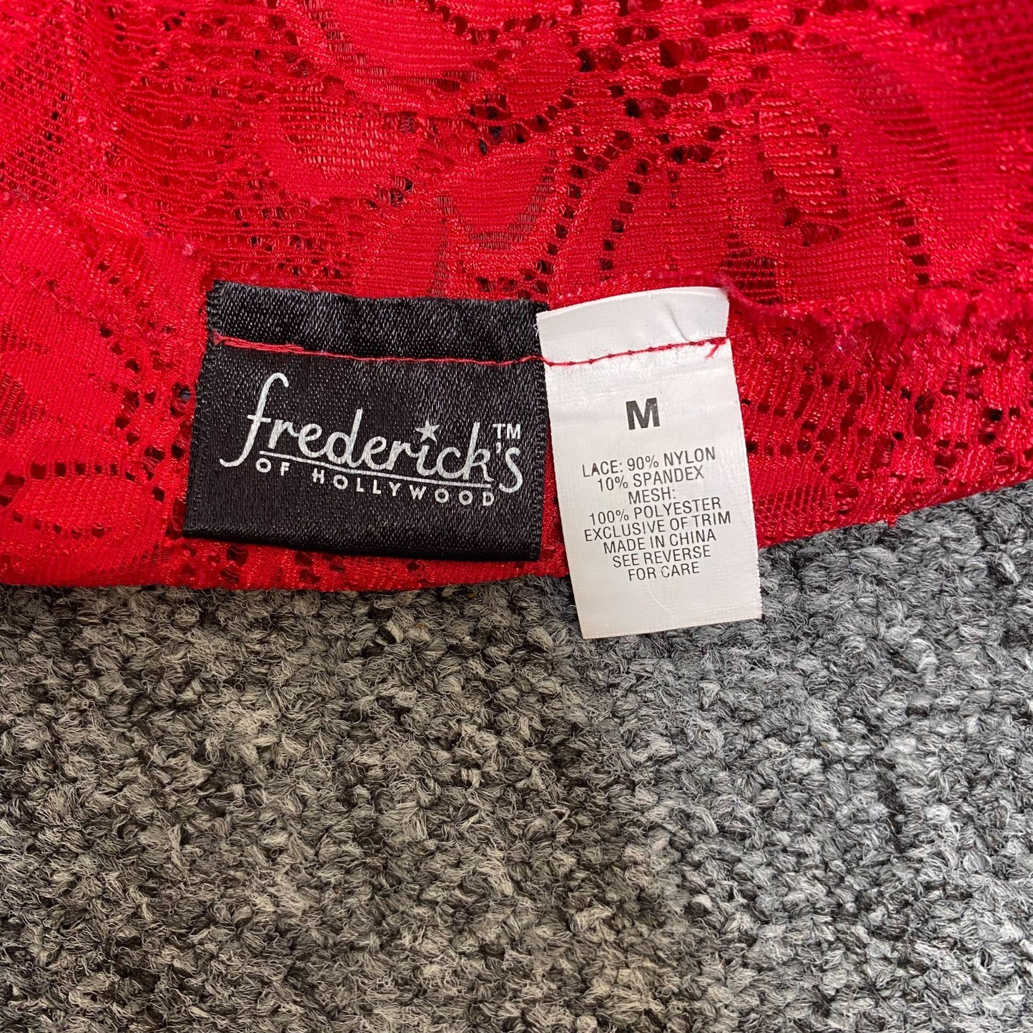 Chemise Lingerie Womens M Red Lace Floral Sexy Halter Neck Peplum Hem Stretch