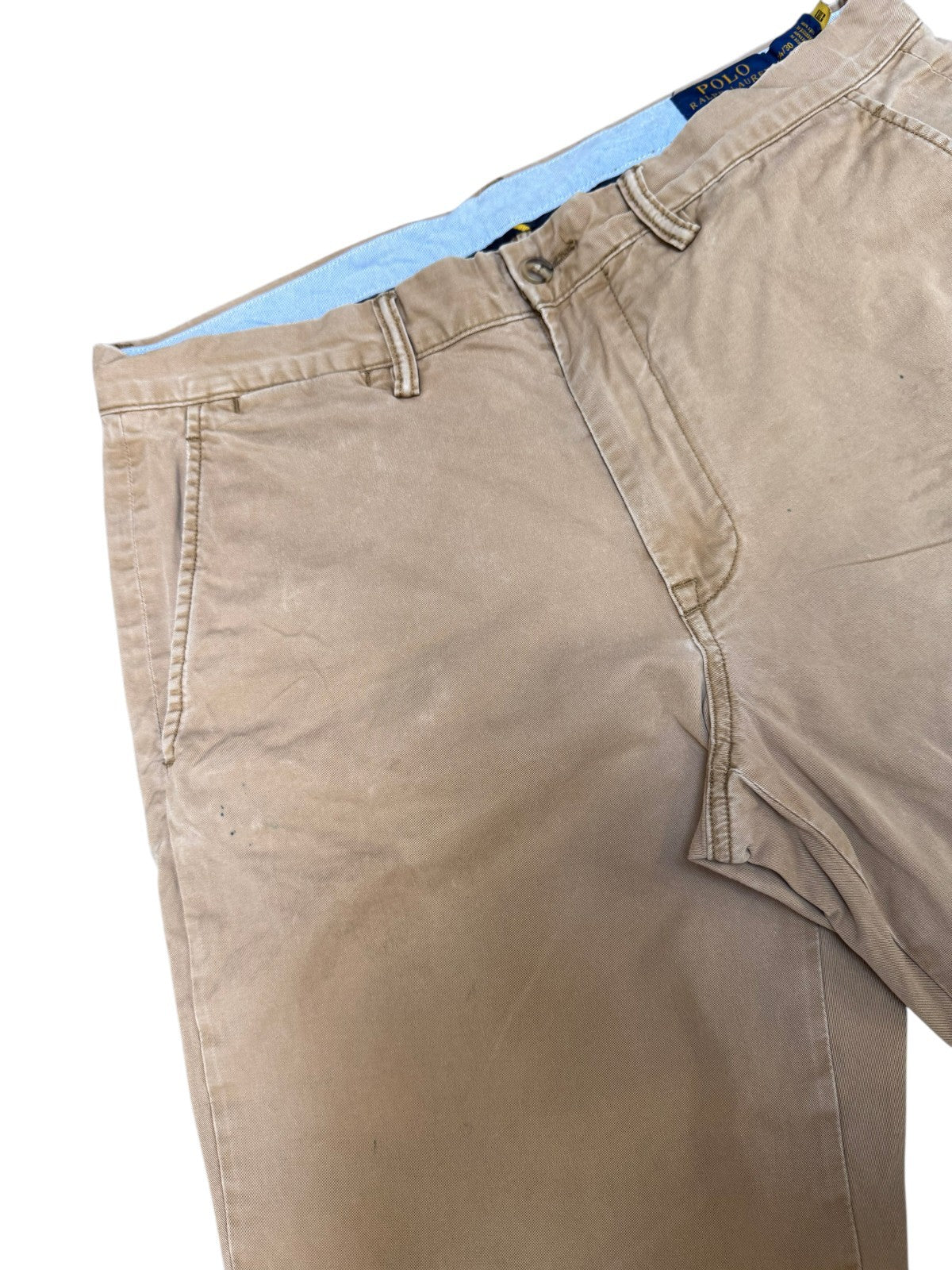 Polo Ralph Lauren Chino Shorts Fits as Mens L 34" Waist Tan Stretch Straight Fit