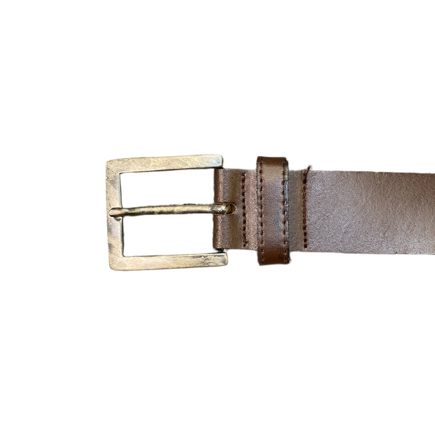 Waist Belt Mens Brown Leather Adjustable Classic Silver Pin Buckle 41 Inches