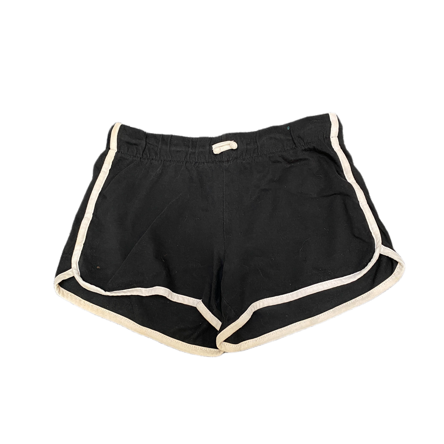 Running Sprinter Shorts Women L 25" Waist Black Athletic Gym Workout Dolphin Hem
