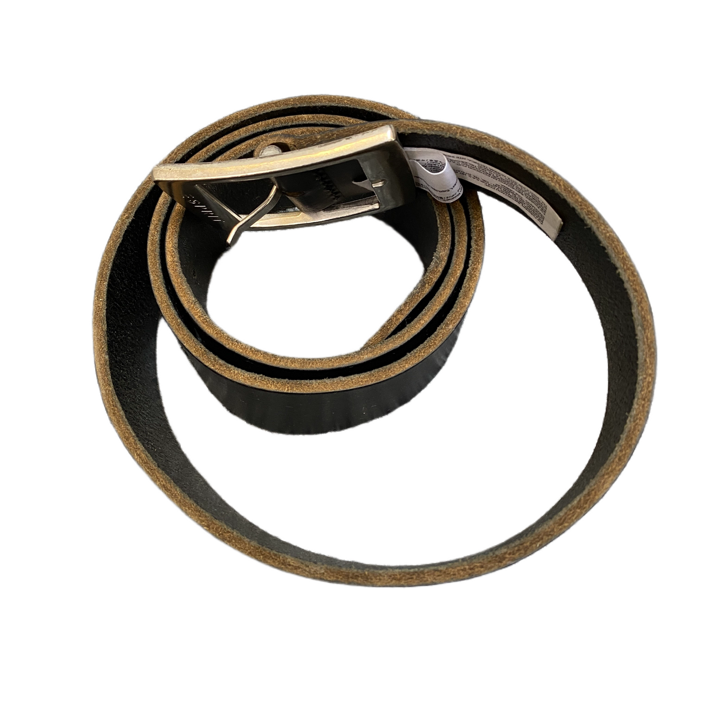 Esprit Waist Belt Womens Black Leather Adjustable Silver Pin Buckle 44 inches