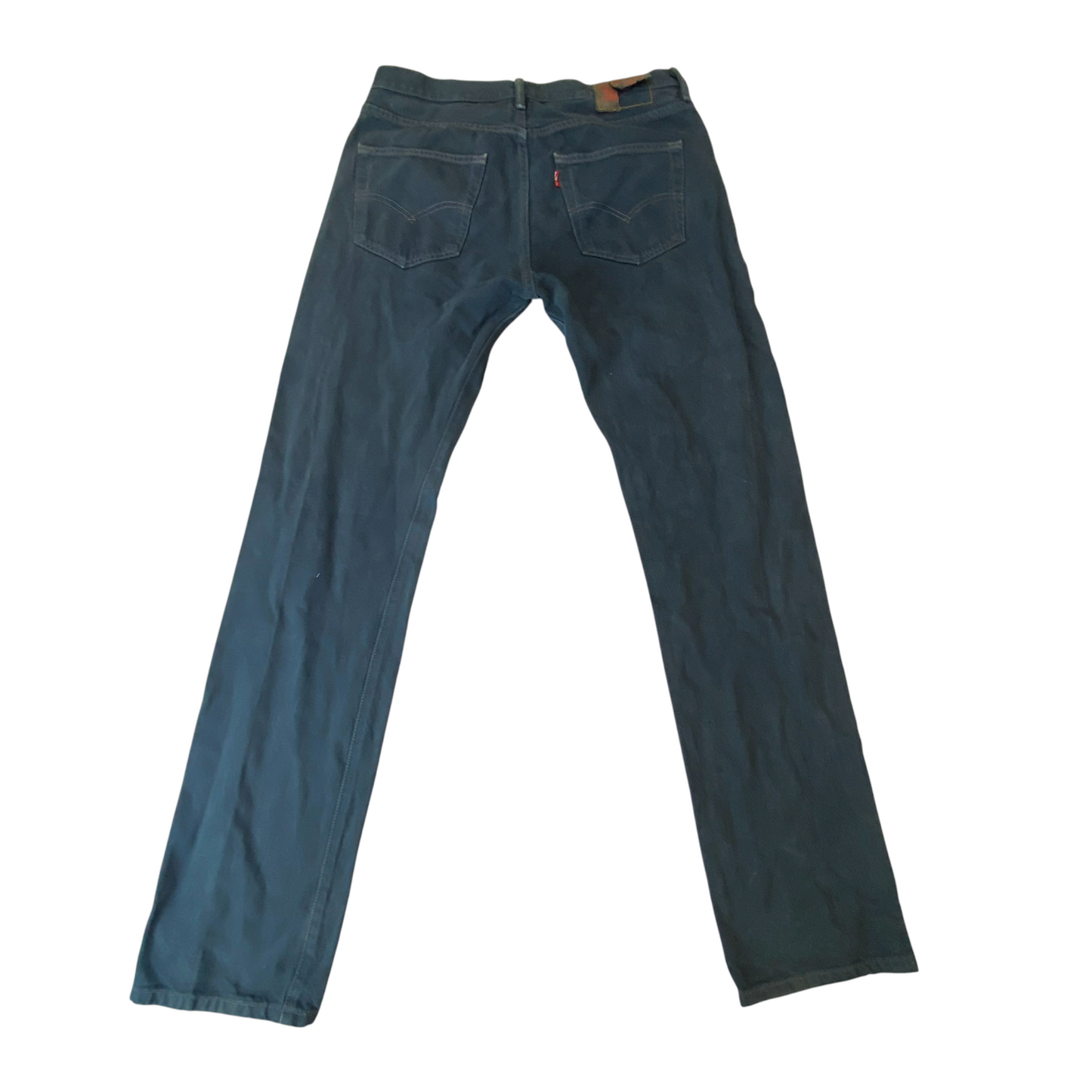 Levi's 501 Jeans Mens Medium Green Denim Straight Fit Medium Wash Pockets