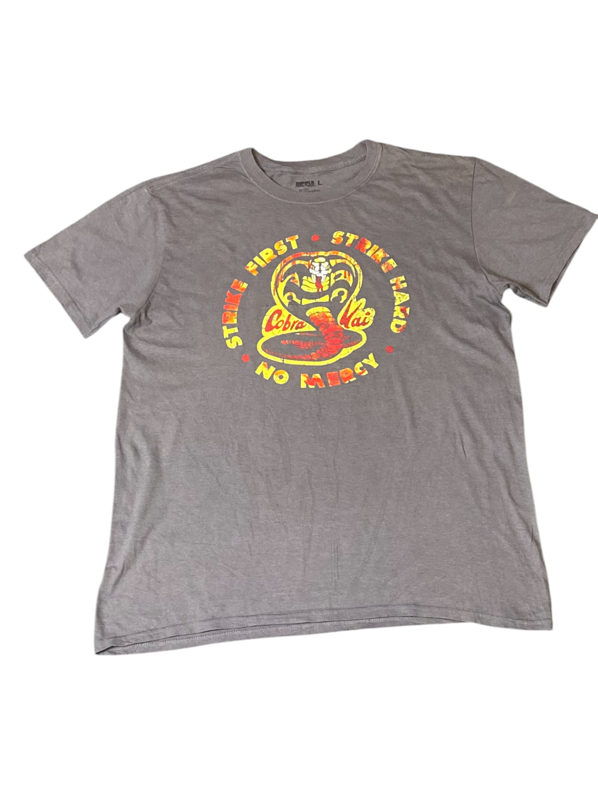 Ripple Junction Shirt Mens Large Grey Cobra Kai Strike First Hard No Mercy Tee