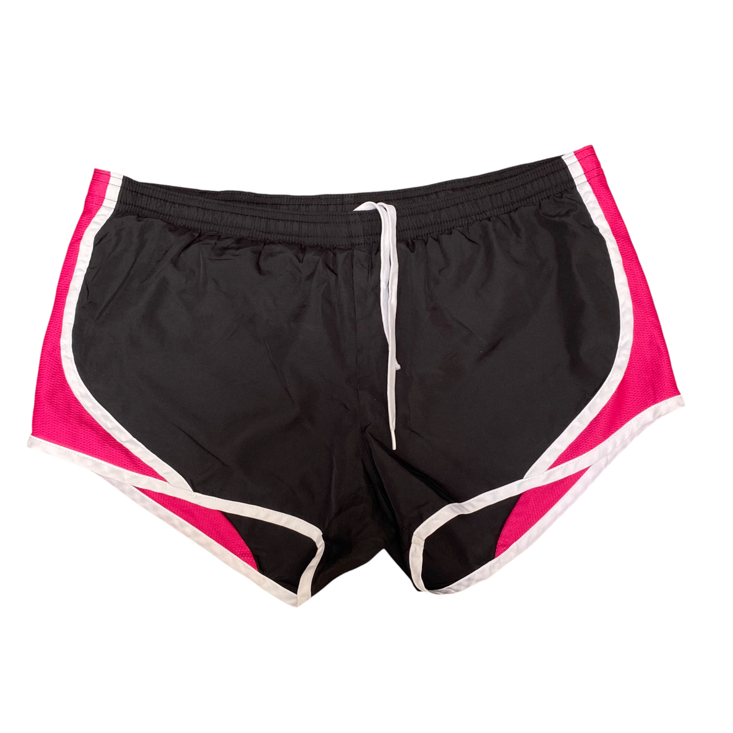 Running Sprinter Shorts Womens Small Black Pink Side Mesh Workout Dolphin Hem