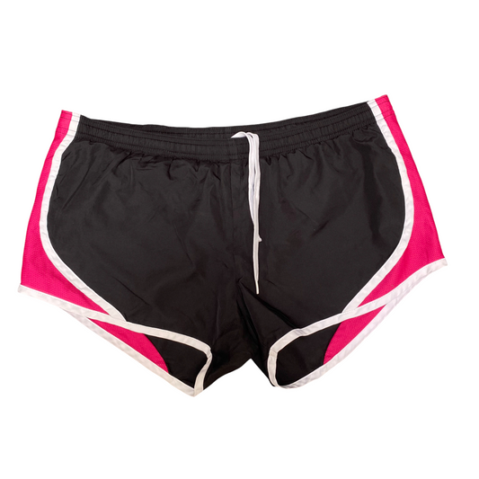 Running Sprinter Shorts Womens Small Black Pink Side Mesh Workout Dolphin Hem