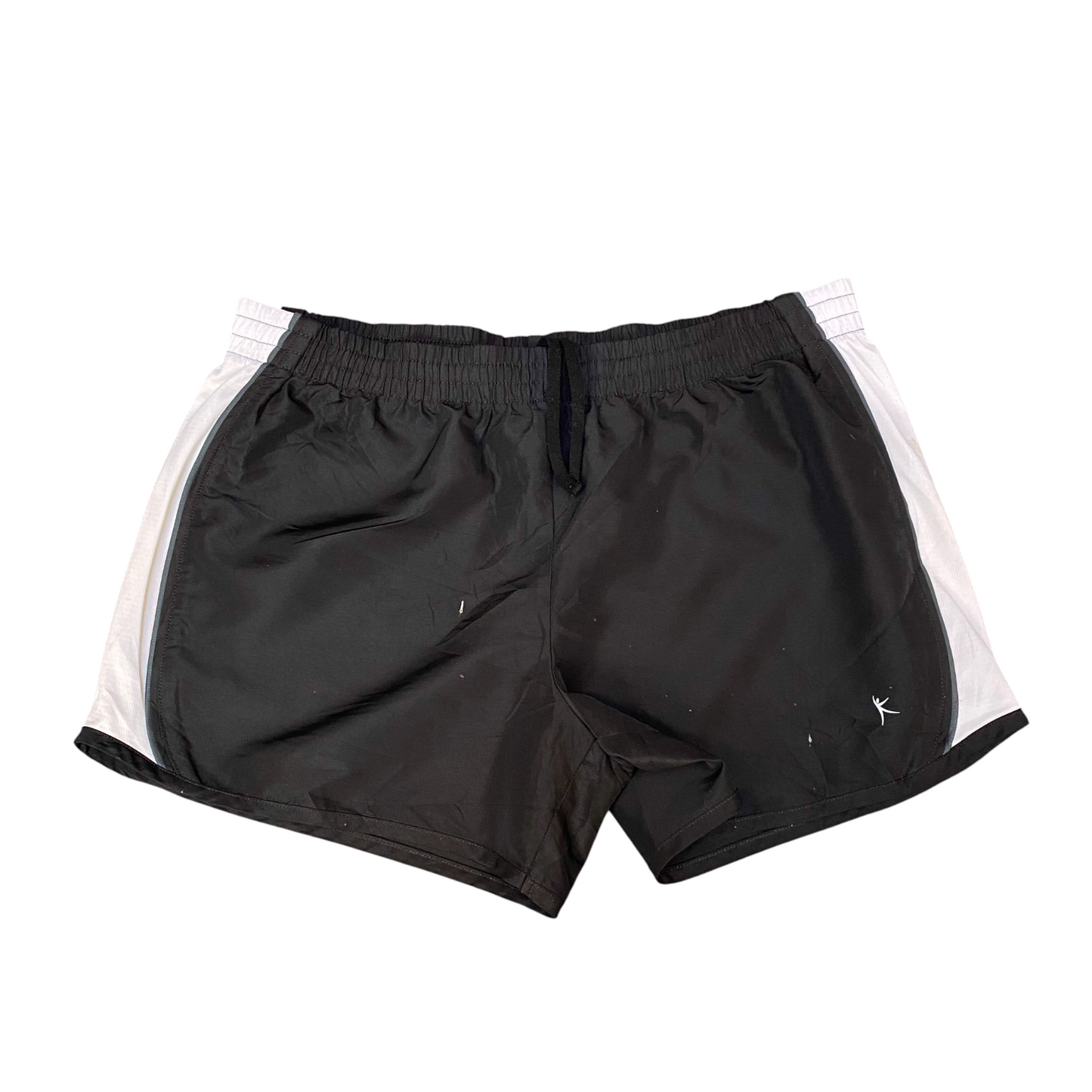 Running Sprinter Shorts Womens Large Black Side Mesh Athletic Fit Dolphin Hem