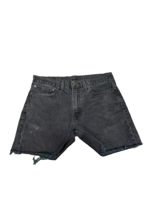 Levi's 511 Jean Shorts Fits as Mens L 34" Waist Black Denim Red Tab Frayed Hem