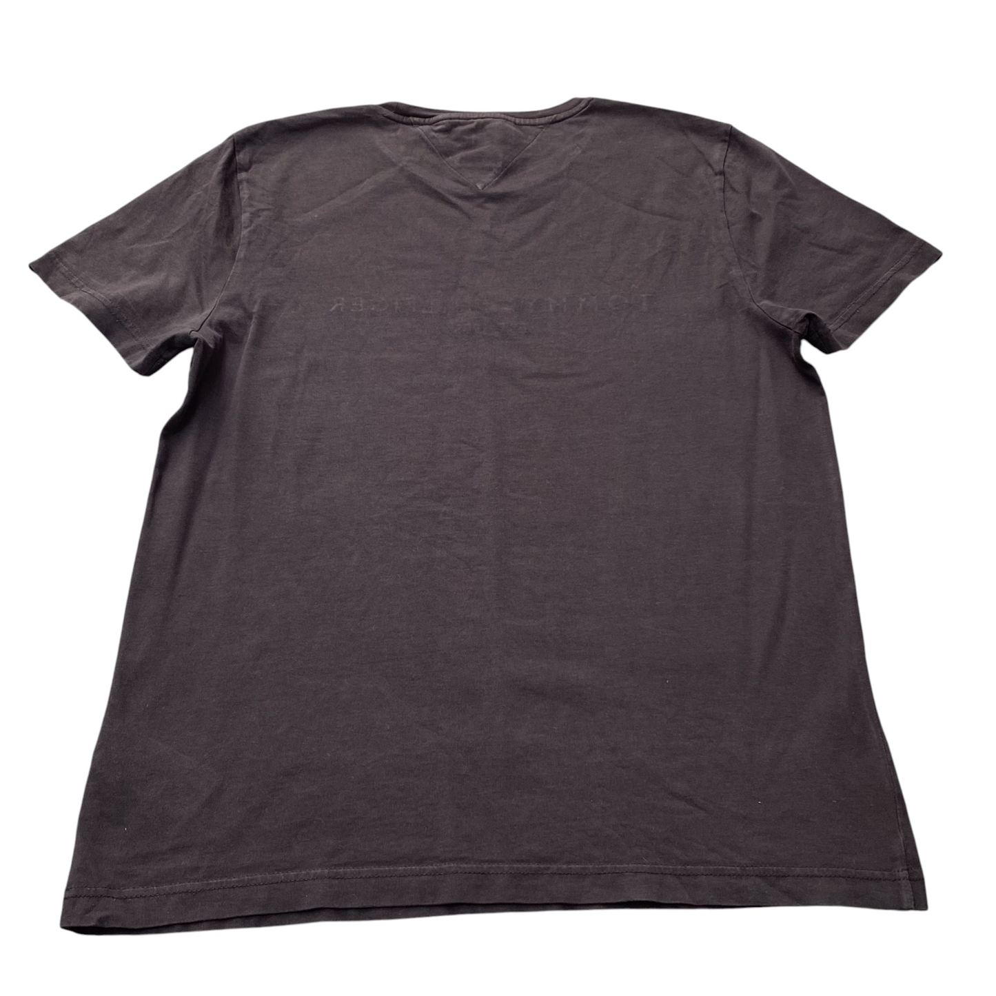 Tommy Hilfiger T Shirt Mens Medium Black Short Sleeve Spellout Logo Crewneck Tee