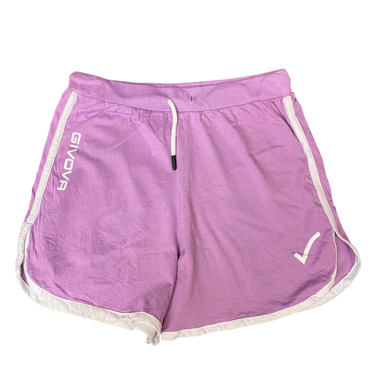 Running Sprinter Shorts Womens L/XL Purple Athletic Drawstring Waist Dolphin Hem