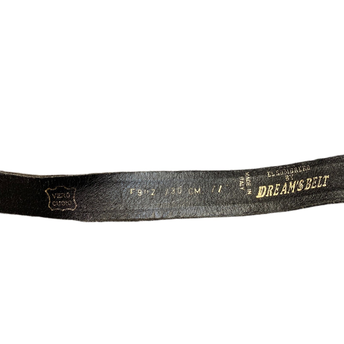 El Sombrero Waist Belt Mens Black Leather Adjustable Pin Buckle 40.5 Inches