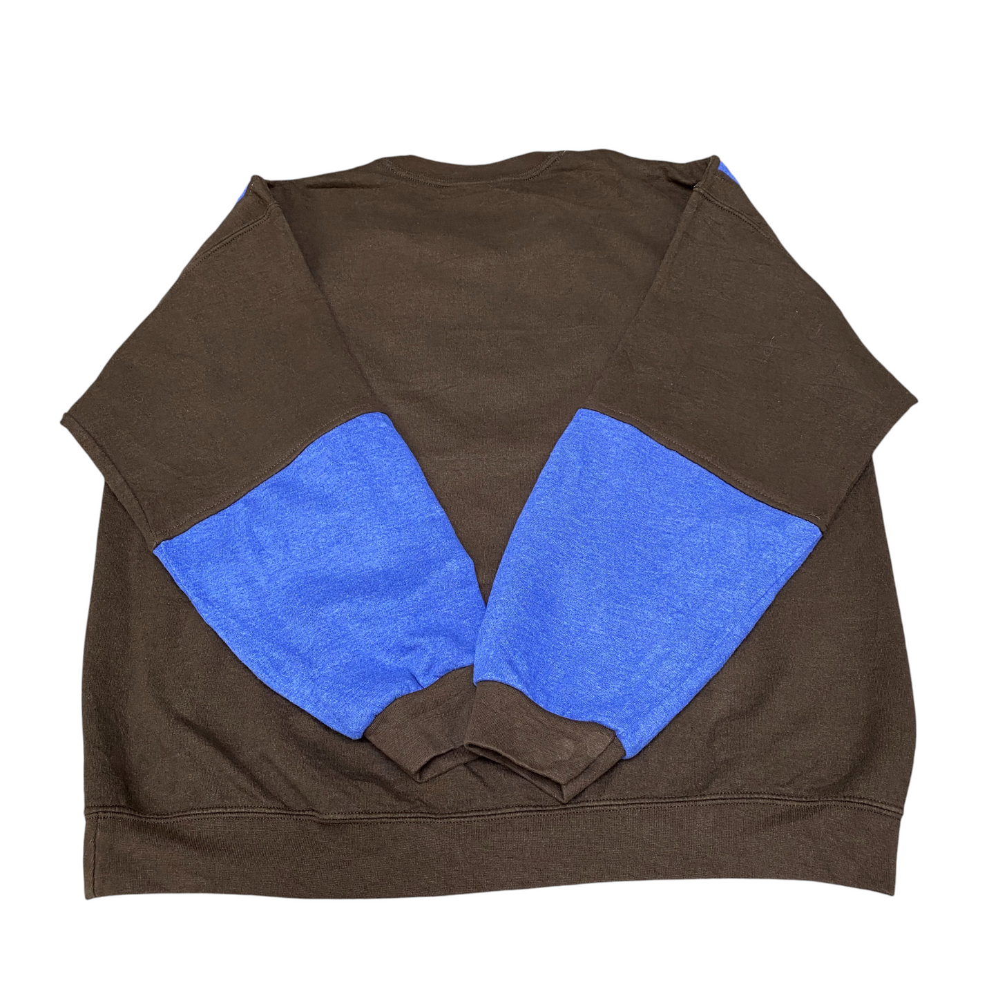 Nike Reworked Sweatshirt Men XL Blue Brown Embroidered Spellout Logo Vintage Y2K