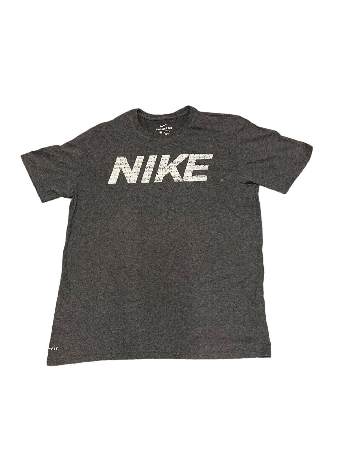 Nike Spell out T-Shirt Grey Mens L Chest Logo