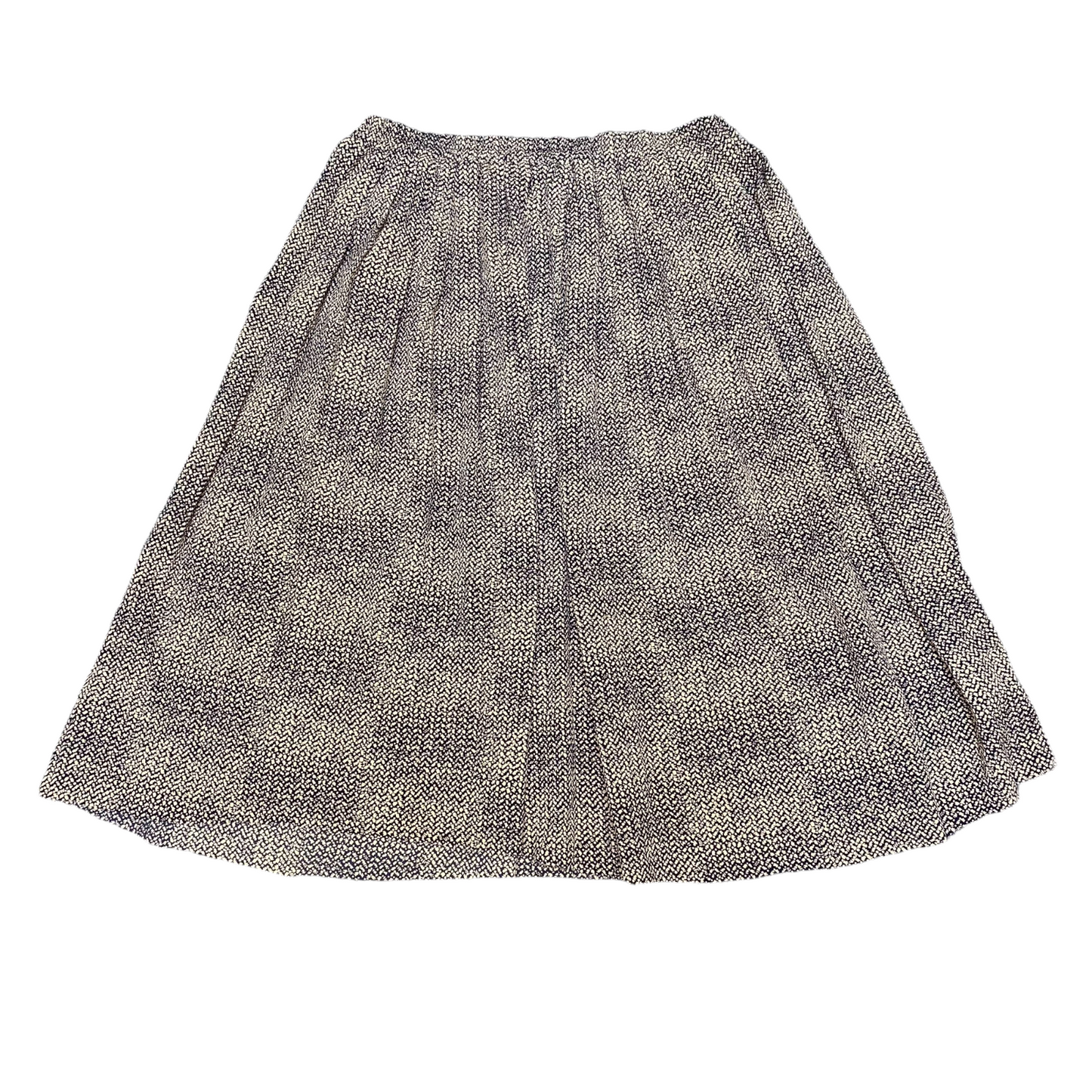A-Line Skirt Womens M Black Cream Geo Print Knee Length Elastic Waist Pull-On